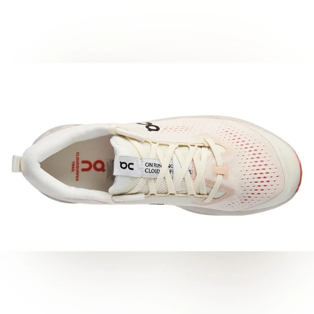 Size 9 On CloudsurferTrail 2. Running Women's White and Coral Athletic Shoes - Picture 5 of 11